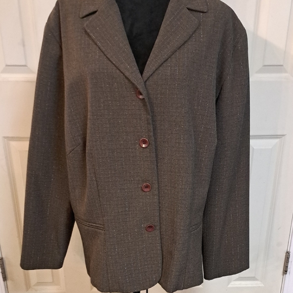 Julian Taylor Jackets & Blazers - Julian Taylor Dark Brown Blazer with Subtle Stripes
